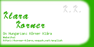 klara korner business card